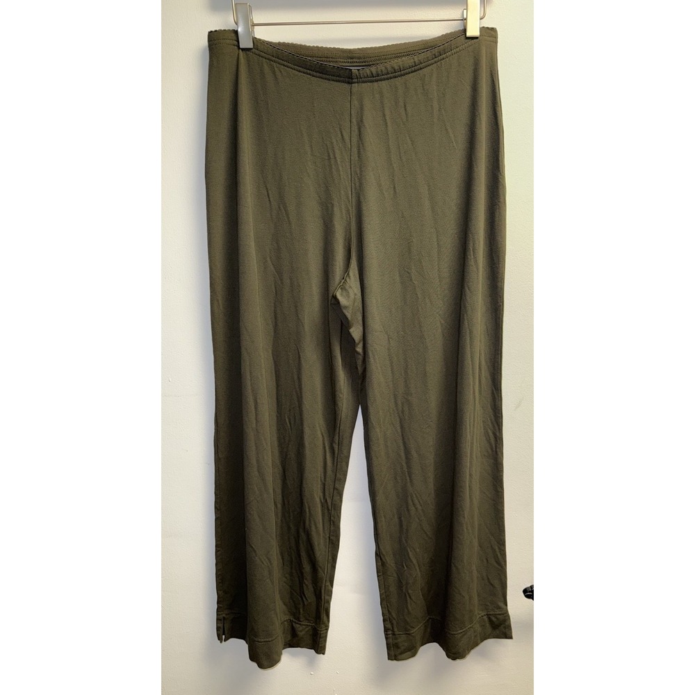 J.Jill Pants Brown Wide Leg Ankle Stretch Knit Lounge Pull On Womens Size M